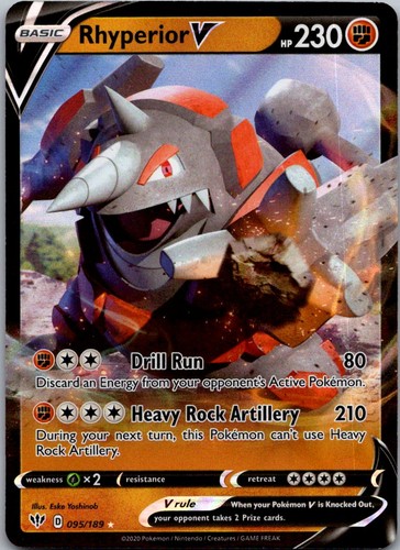 Rhyperior V 095/189 Holo Ultra Rare Darkness Ablaze Pokemon Near Mint