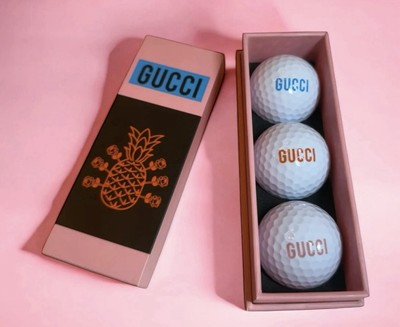 Brand New Gucci Pineapple VIP Golf Ball Gift, set of 3