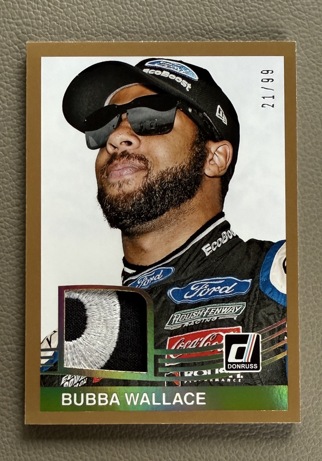 Bubba Wallace 2017 Donruss Racing '84 HOLO GOLD RETRO RACE-USED RELIC #d /99 SP