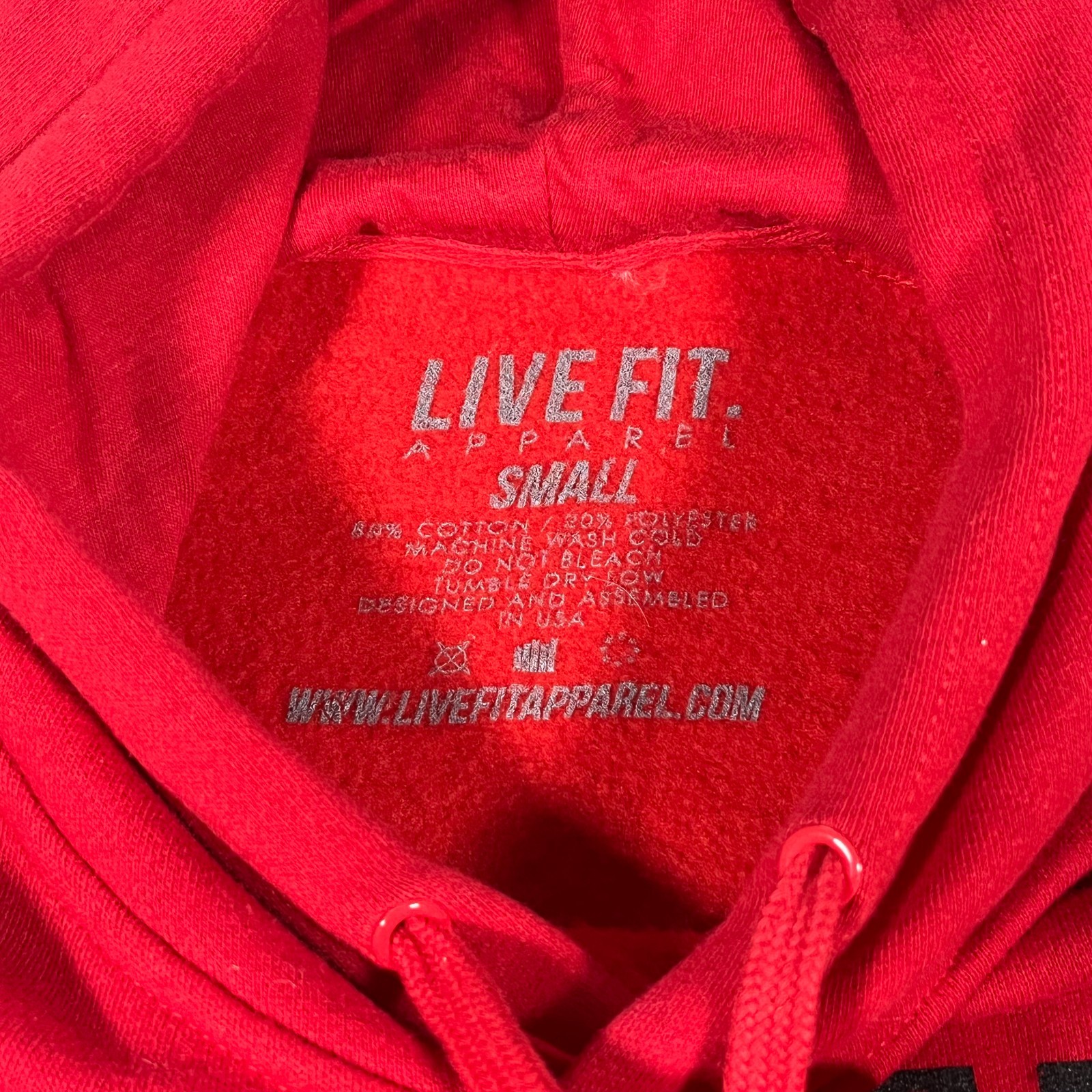Live Fit LVFT Pullover Hoodie Men Small Red Performance Workout Gym Logo NWT image 5