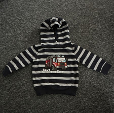 Topomini Jungen Hoodie Gr. 80 gestreift Grau/...