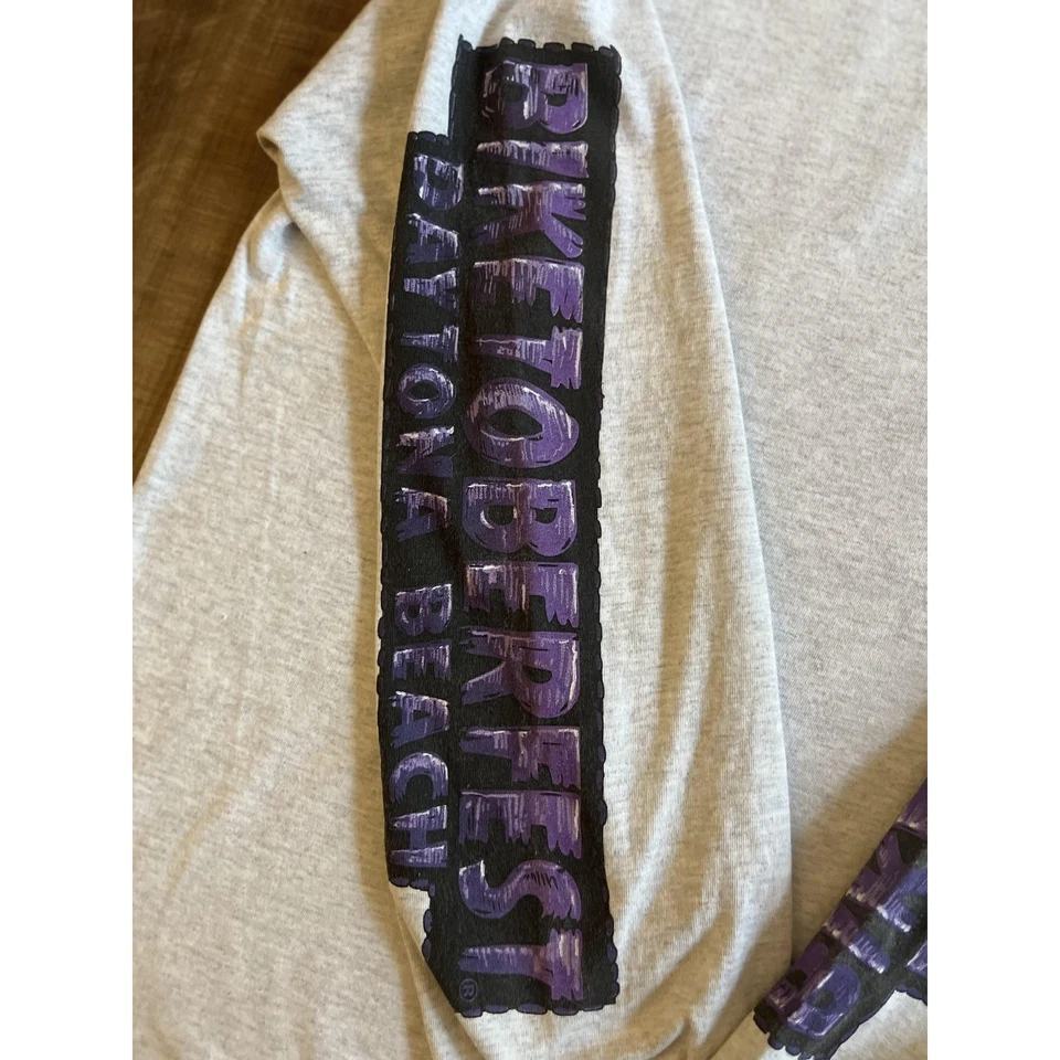 Camisa Biketoberfest Para Hombres 2XL Gris Manga Larga Daytona Beach 2017 Frankenstein Foto 4 de 4