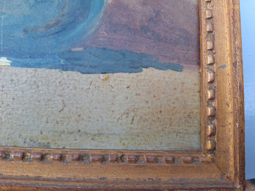 Peinture ancienne huile fleurs 1947 tableau encadré signé antique paintings oil - Photo 8 sur 8
