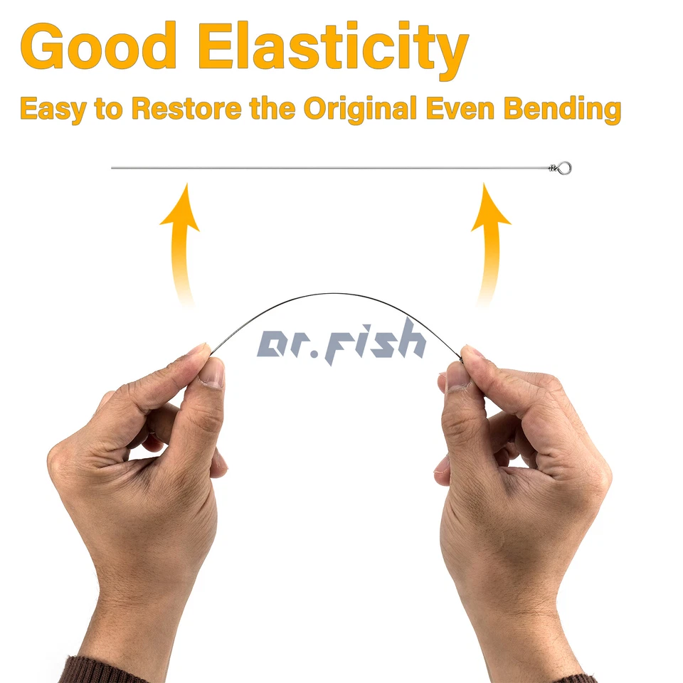 30Pcs Fishing Spinner Shaft Stainless Steel Looped Wire Spinner Parts 3.4~6.3in - Image 4 of 4