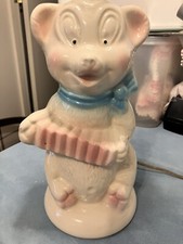 Vintage Working Teddy Bear Lamp Nursery Lamp Accordion Bear With Shade