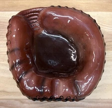Rare Vintage Baseball Glove Ashtray Tilso Ceramic Brown  Mid Century MCM Retro