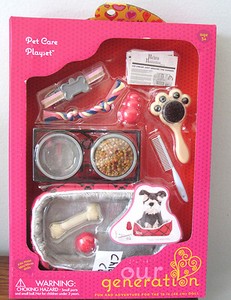 American-Our-Generation-PET-CARE-PLAYSET-Dog-Cat-Food-Bed-Toys-18-034-Girl-Doll-NEW
