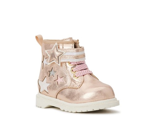 2 Wonder Nation Toddler Girl Black Combat/ Gray Faux Shearling Boot comfortable - Bild 5 von 7