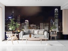 3D Night City Landscape Wallpaper Wall Mural Removable Self-adhesive 2