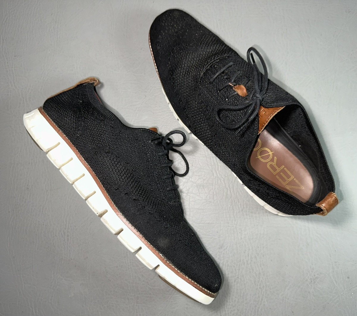 Cole Haan ZERØGRAND Men's 13M Black Stitchlite Wingtip Oxford
