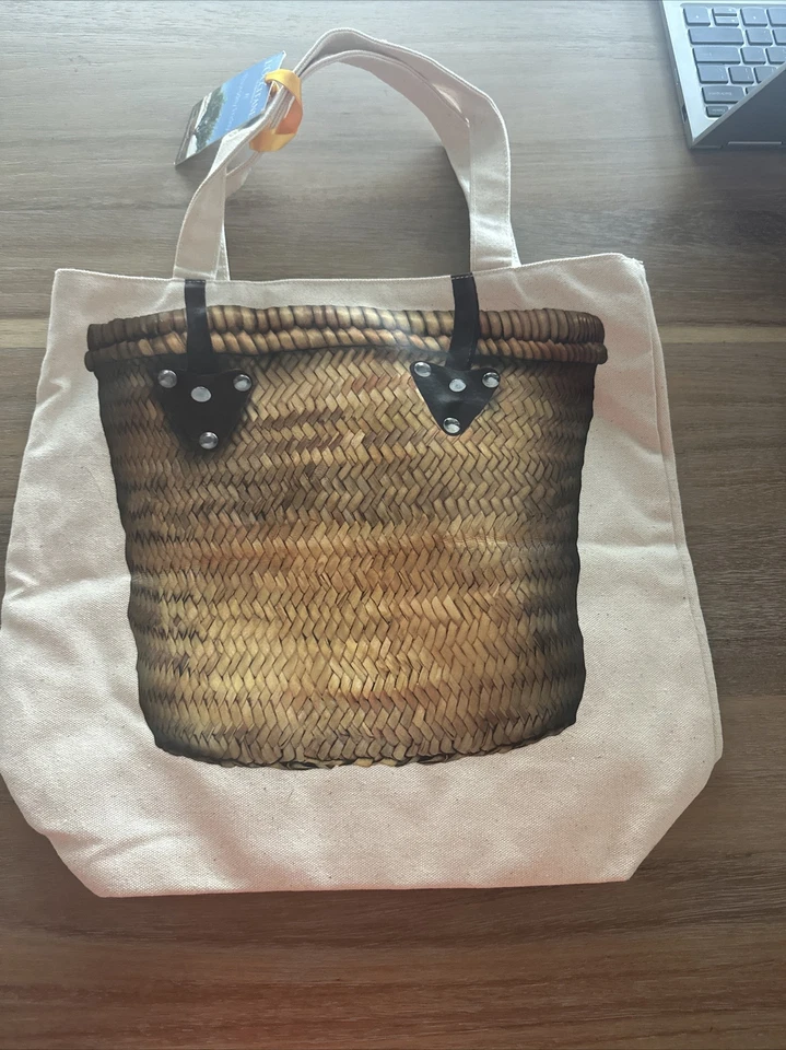 L'Occitane & Thursday Friday new Tote Bag trompe l'oeil Basket Anthropology Tote - Image 2 of 4
