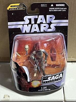 Star Wars C-3PO With Battle Droid Head SAGA # 017 Darth Vader Holo NEW SEALED