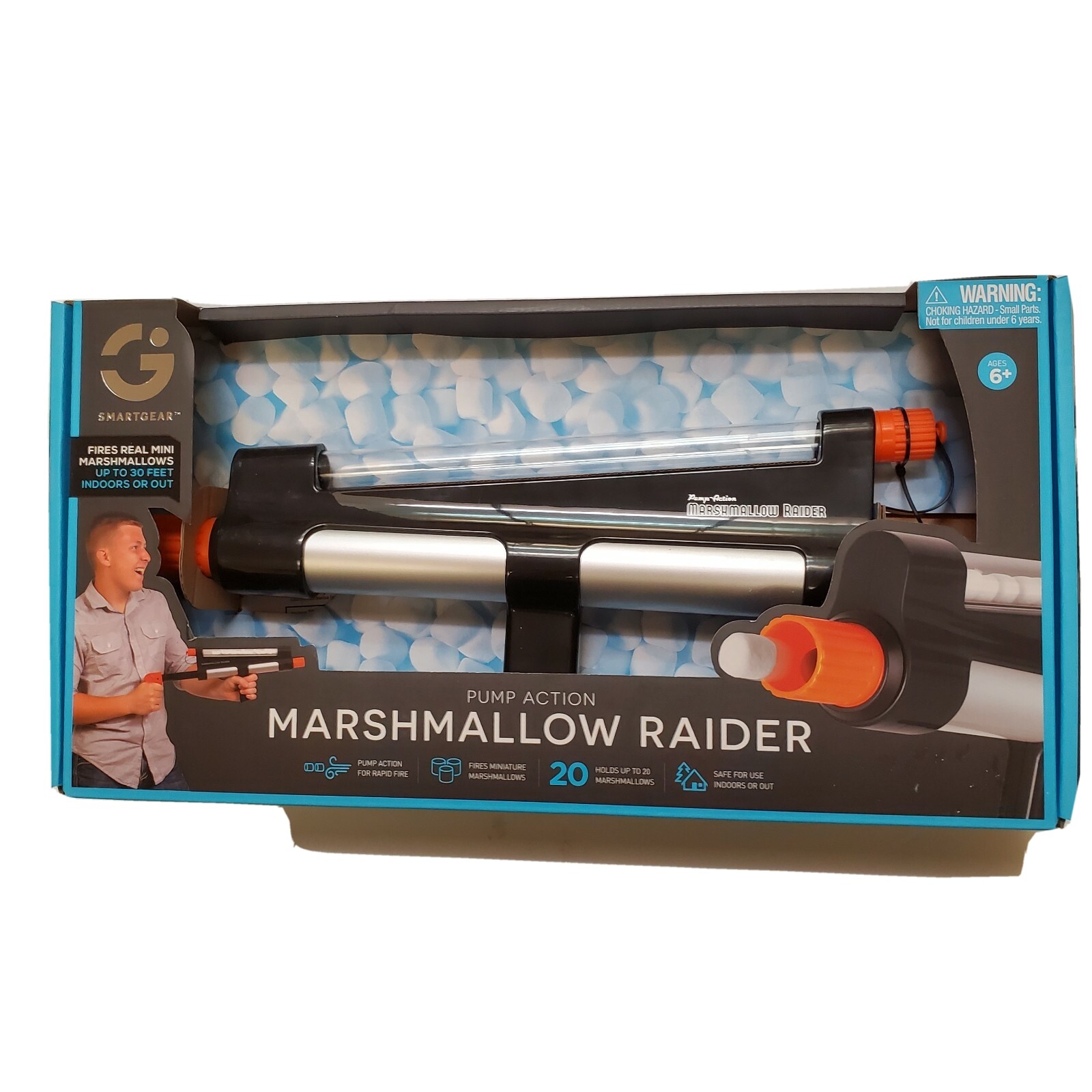 Pump Action Marshmallow Gun Raider Fires Real Mini Marshmallows NEW