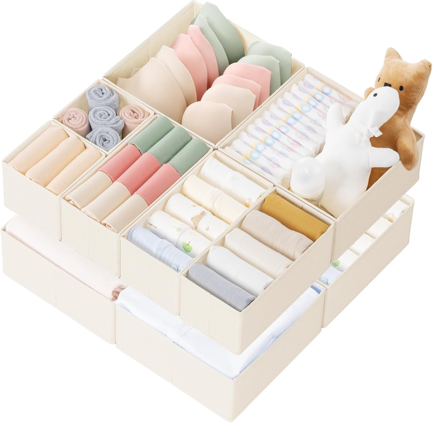 10-Pack Baby Clothes & Underwear Drawer Organizers for Dressers
