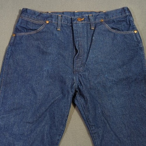 Jeans Wrangler vintage uomo 38x31 vestibilità 35x31 blu 13MWZ taglio cowboy made in USA - Foto 8 di 15