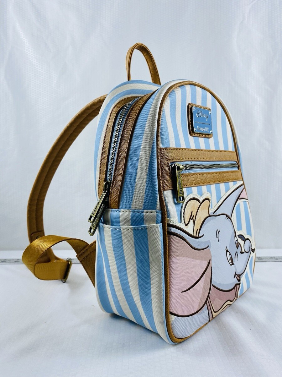 Disney Loungefly Dumbo Stripped Mini Backpack Bag Excellent