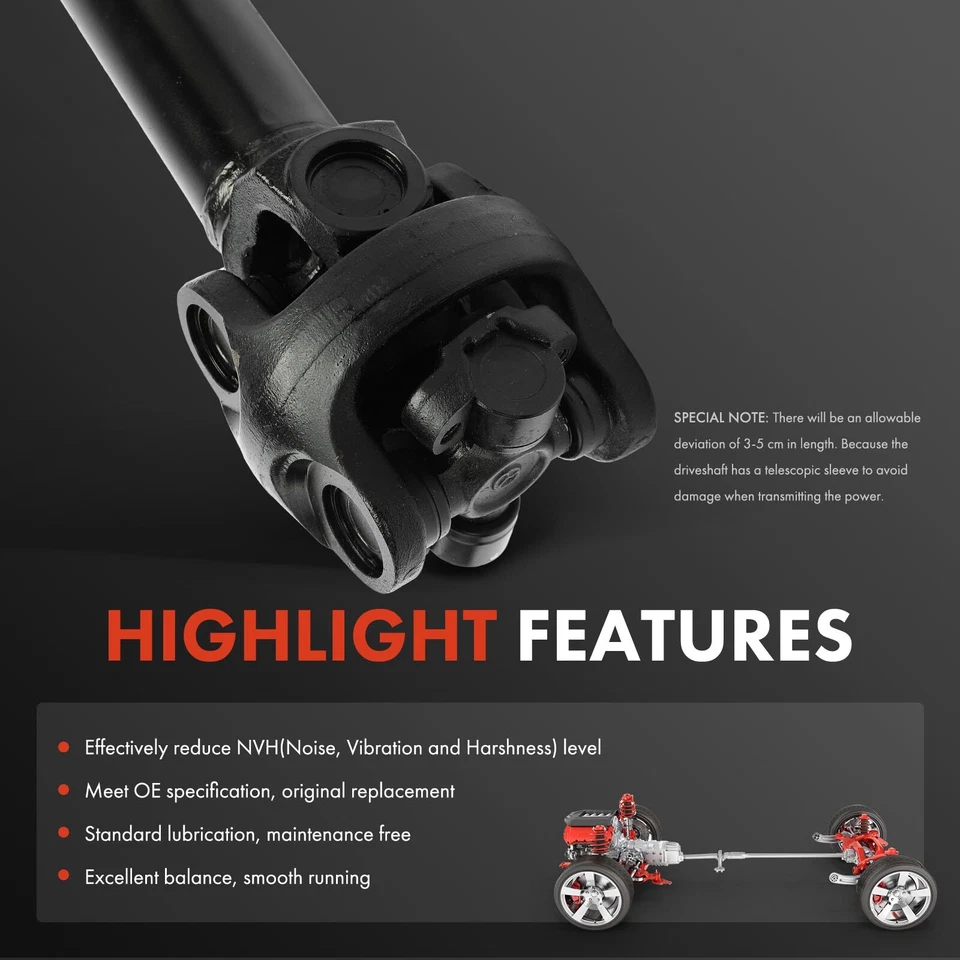 Eje de transmisión delantero de hélice para Jeep Grand Cherokee 1993-1996 V8 5,2 L 52099246 Foto 4 de 4