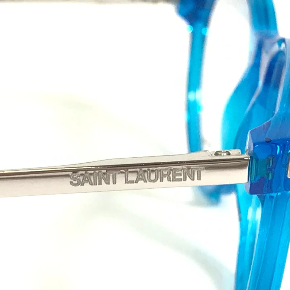 Armações de óculos Saint Laurent SL 25 GII azul cristalino prata 49-19-140 - Imagem 4 de 4