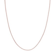 2mm Diamond Cut Cable Chain Necklace Real Solid 14K Real Rose Gold