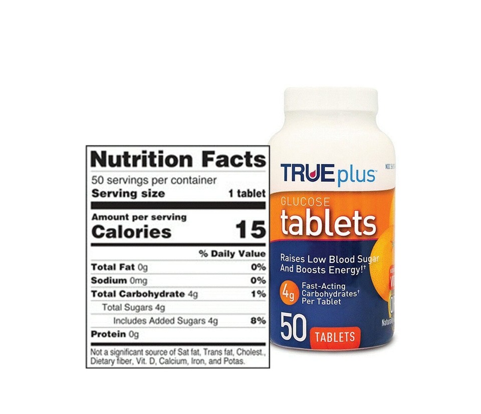 TRUEplus Glucose Tablets 4g Orange 50ct [ 3 Pack ] | eBay