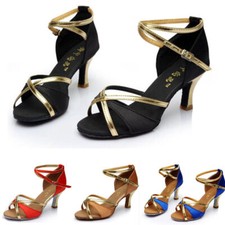 Women's Heeled Soft Indoor Latin Ballroom Tango Modern Salsa Party Dance ShoesN1