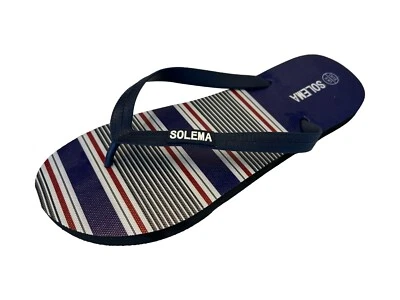 Solema Slip-on Mens Beach Pool Fashion Flip Flops Sandals, Stripes - Image 1 of 4