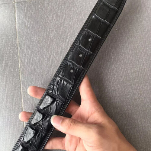 No Jointed -Men's Luxury Alligator Crocodile Skin Leather Belt for Pin Buckle - Picture 12 of 13
