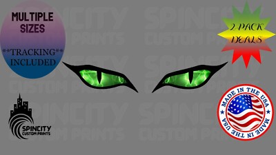 Green Electric Reptile Eyes 1 SET RC Vinyl Decal 2pcs ORV Graphic STICKER NEW