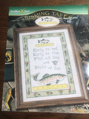 StitchWorld 1999 Cross Stitch Pattern Leaflet FISHING TALES