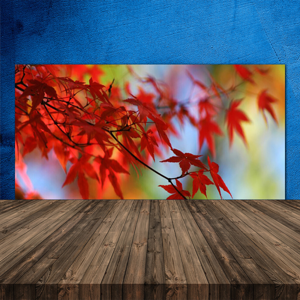 Crédence de cuisine en verre 120x60 cm décor nature et feuilles