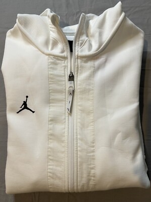 Nike Air Jordan Jumpman Men's White Hooded Zip-up Sweatshirt Size