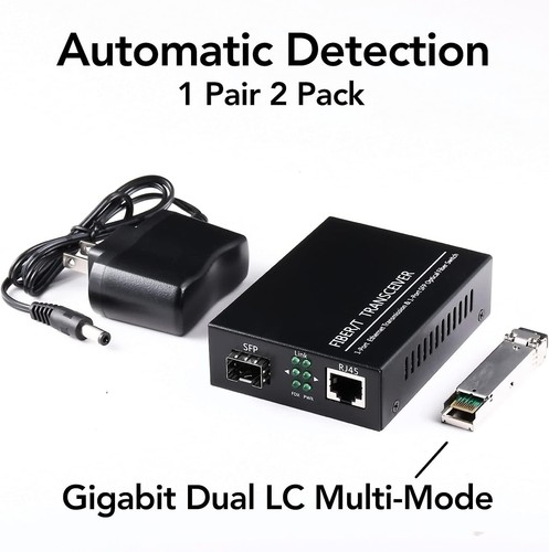 Dual Bidi SFP 1.25G Gigabit Fiber Media Converter - 550M & Plug & Play - Picture 11 of 11