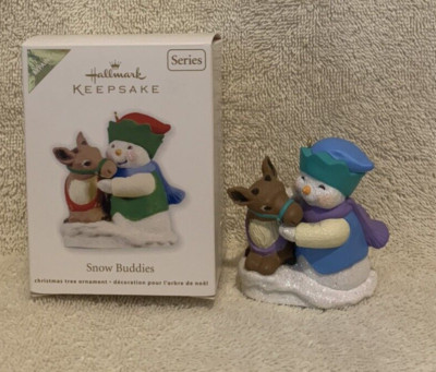 2011 Hallmark Snow Buddies - Snowman & Reindeer Repaint Ornament #14 - NIB