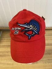 Preowned Youth "Isle Of Palms SC" Hat/Cap.Adjustable/Strap.Red/Blue Logo.