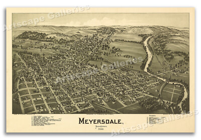 Meyersdale Pennsylvania 1900 Historic Panoramic Town Map - 20x30