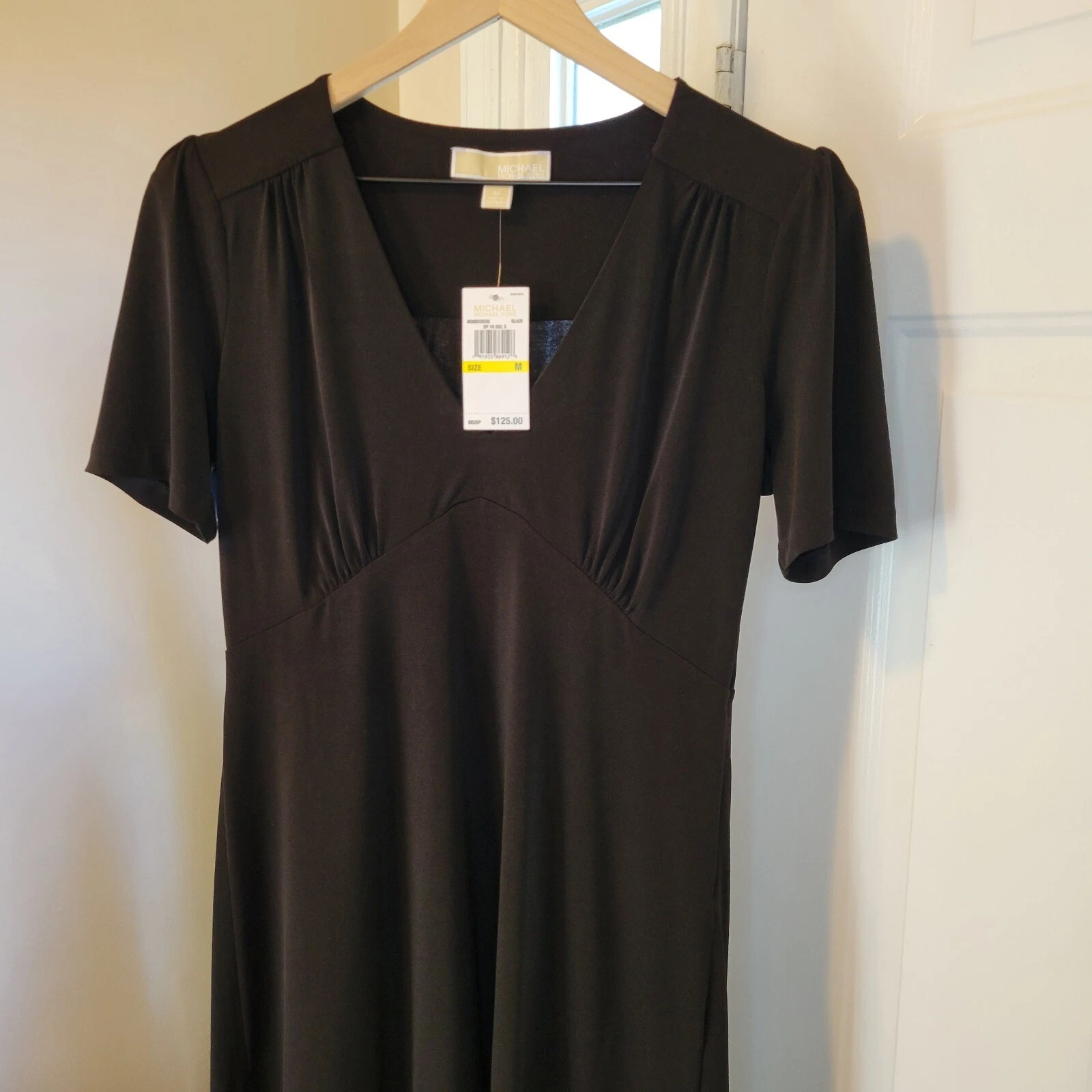 Abito Michael Kors Little Nero Nuovo con etichette Elasticizzato Manica Corta Taglia M Ufficio Business