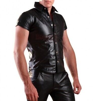 black leather half jacket