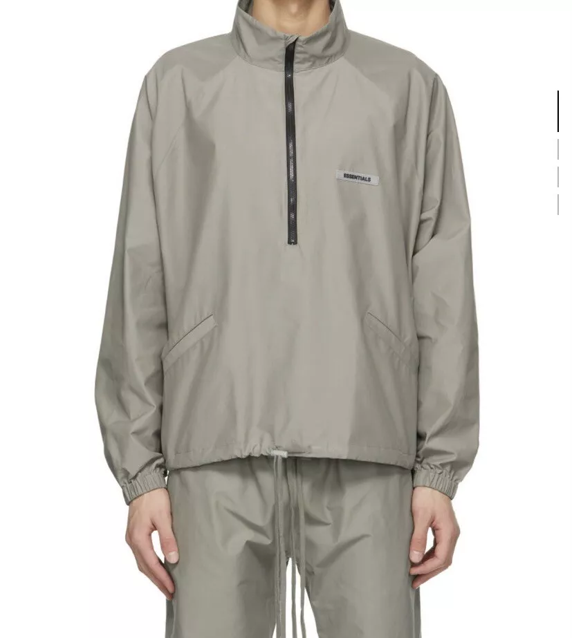 Fear of God Essentials Half-Zip Jacket - Taupe Large | eBay
