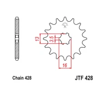 JT Front Sprocket 13 13T Tooth DRZ 50 70 DS80 JR80 RM80 77-82 YZ80 78-80