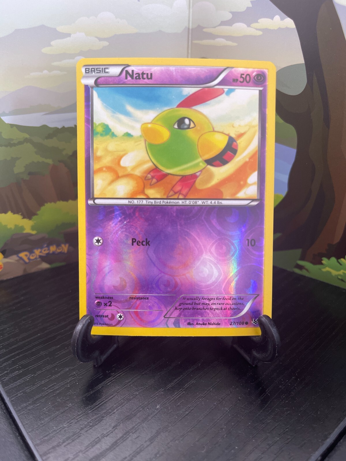Natu 27/108 - Roaring Skies - Common - Reverse Holo - Pokemon Card TCG - LP