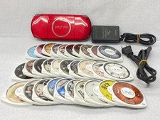 TESTED SONY PSP 3000 RED Console + Charger + battery + 3 games Region free 8GB