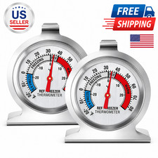 2 Pack Refrigerator Freezer Thermometer Large...