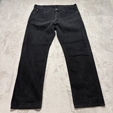 Levis 505 Jeans Mens 36x30 Black Denim Cotton Regular Fit Straight Leg