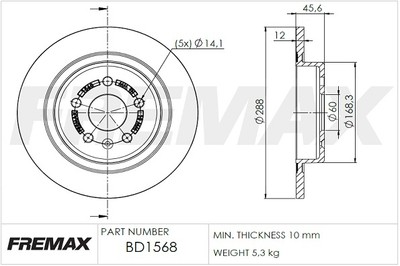 FREMAX BD-1568 Brake Disc for OPEL,VAUXHALL