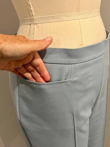 Akris Punto Damen Baumwollmischung gerades Bein Hose Kornblumenblau Größe 6 - Bild 4 von 8