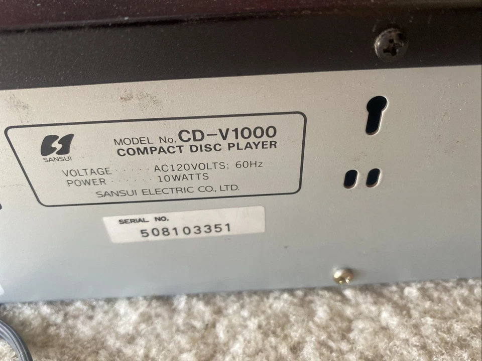 Vintage Sansui CD-V1000 CD Player 1988 Rare Japanese Audio Equipment (Read) - Image 4 of 4