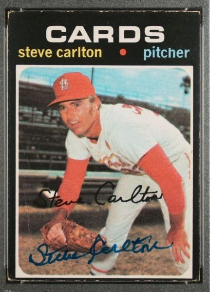 Tarjeta de béisbol 1971 O-Pee-Chee Steve Carlton firmada por PSA/DNA certificada automática 10 patio Foto 2 de 4