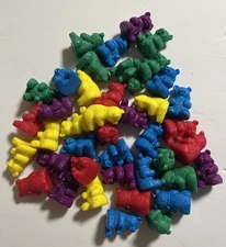 MULTICOLORED SMALL PLASTIC COUNTING BEARS 1” FIGURE LEARNING TOYS SET OF 40