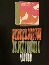 Vintage Toni Perm Rods Lot Of 30 Green Orange White Curlers Rollers Hair