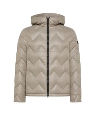 NWT PEUTEREY HONOVA LSK 04 CHEVRON QUILT DOWN JACKET BEIGE PEU5581 SIZE S IT 46